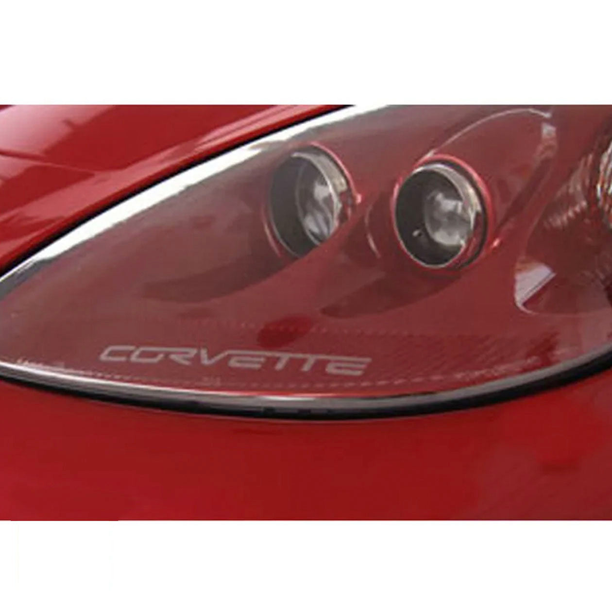 C6 Corvette Headlight Vinyl Decals - Corvette Script