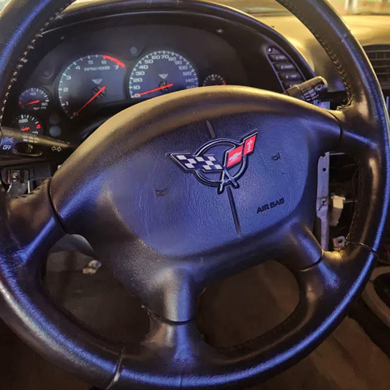 Dark Slate Gray C5 Corvette Steering Wheel Decal