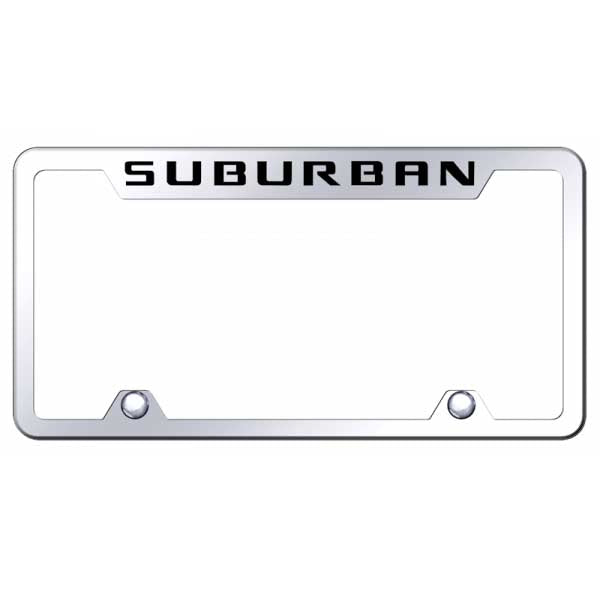 Light Gray Suburban Steel Truck Cut-Out Frame - Laser Etched Mirrored