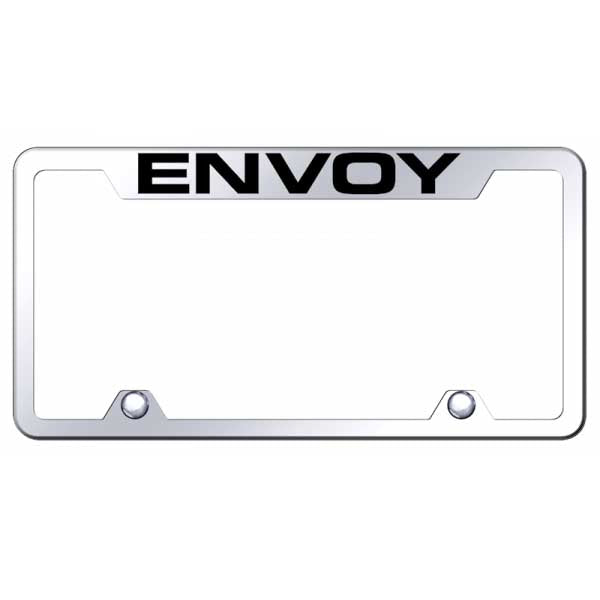 Light Gray Envoy Steel Truck Cut-Out Frame - Laser Etched Mirrored