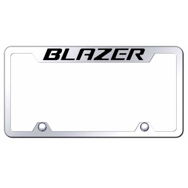Light Gray Blazer Steel Truck Cut-Out Frame - Laser Etched Mirrored