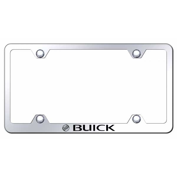 Light Gray Buick Stainless Steel Frame - Laser Etched Mirrored