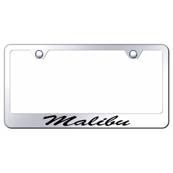 Malibu Script Stainless Steel Frame - Laser Etched Mirrored