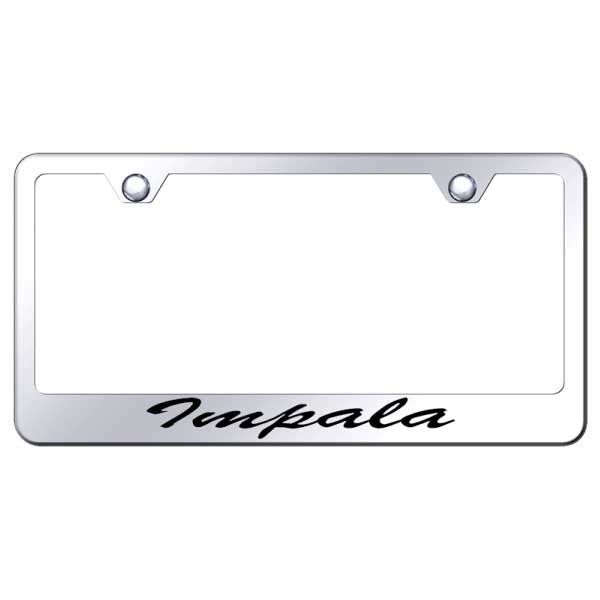 Impala Script Stainless Steel Frame - Laser Etched Mirrored