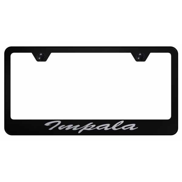 Impala Script Stainless Steel Frame - Laser Etched Black