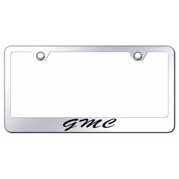 GMC Script Stainless Steel Frame - Laser Etched Mirrored