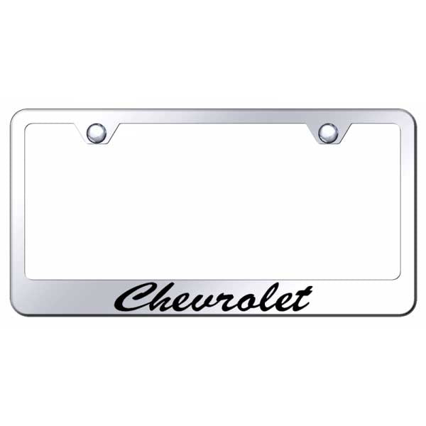 Chevrolet Script Stainless Steel Frame - Etched Mirrored