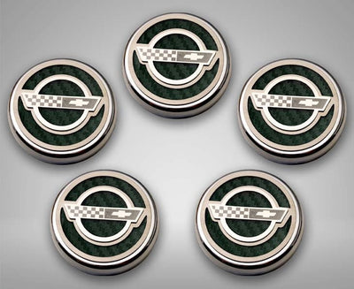 Gray 1984-1996 C4 Corvette - C4 Style Fluid Cap Cover Sets 5Pc - Manual Transmission