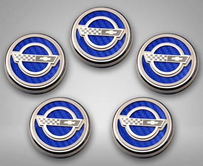 Gray 1984-1996 C4 Corvette - C4 Style Fluid Cap Cover Sets 5Pc - Manual Transmission