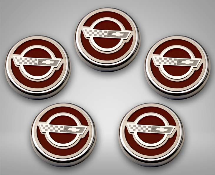 Gray 1984-1996 C4 Corvette - C4 Style Fluid Cap Cover Sets 5Pc - Manual Transmission