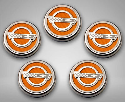 Gray 1984-1996 C4 Corvette - C4 Style Fluid Cap Cover Sets 5Pc - Manual Transmission