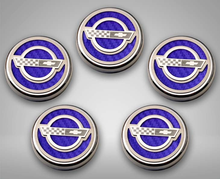 Gray 1984-1996 C4 Corvette - C4 Style Fluid Cap Cover Sets 5Pc - Manual Transmission