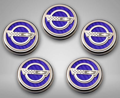 Gray 1984-1996 C4 Corvette - C4 Style Fluid Cap Cover Sets 5Pc - Manual Transmission