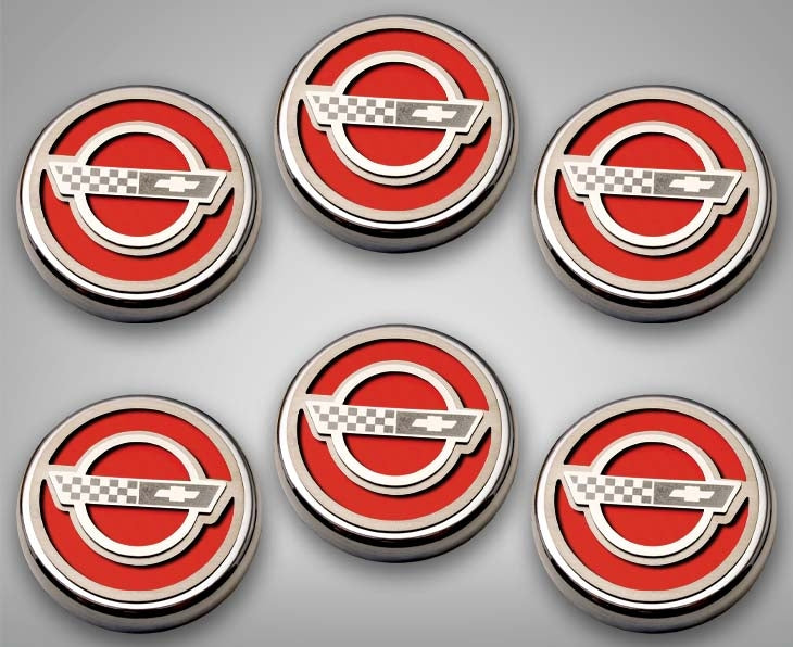 Gray 1984-1996 C4 Corvette - C4 Style Fluid Cap Cover Sets 5Pc - Manual Transmission