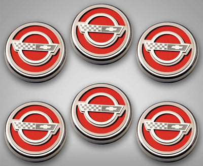 Gray 1984-1996 C4 Corvette - C4 Style Fluid Cap Cover Sets 5Pc - Manual Transmission