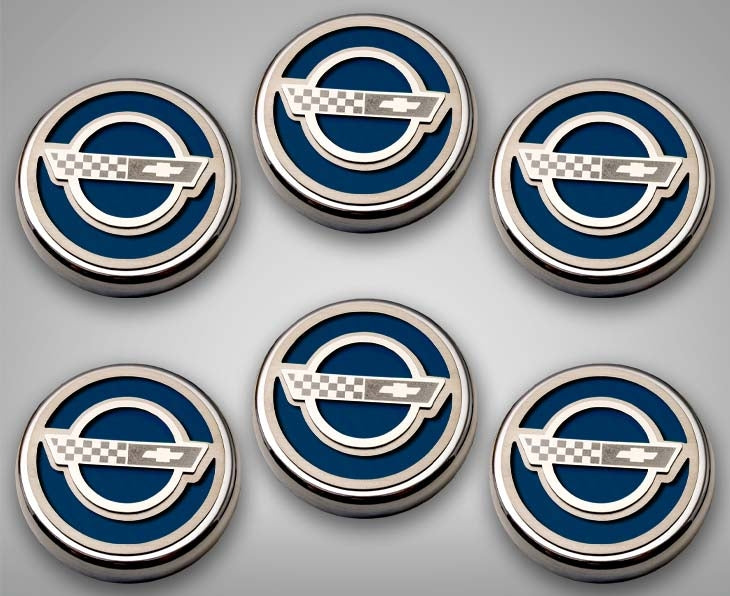 Gray 1984-1996 C4 Corvette - C4 Style Fluid Cap Cover Sets 5Pc - Manual Transmission