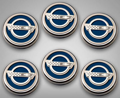 Gray 1984-1996 C4 Corvette - C4 Style Fluid Cap Cover Sets 5Pc - Manual Transmission