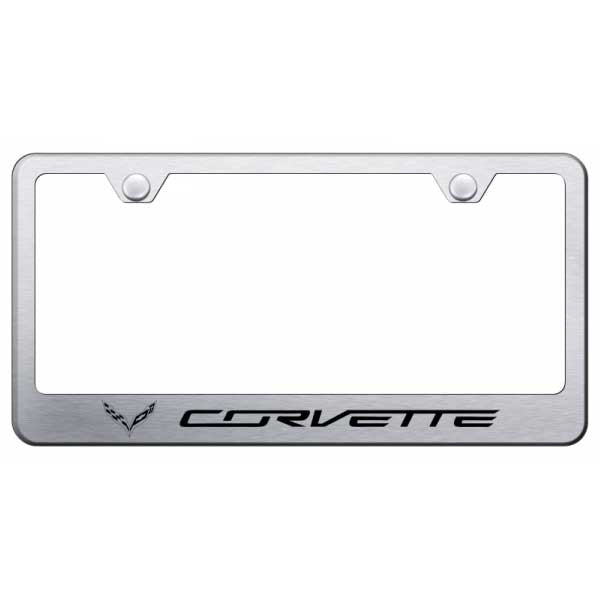 Corvette C7 Stainless Steel Frame - Laser Etched Brushed