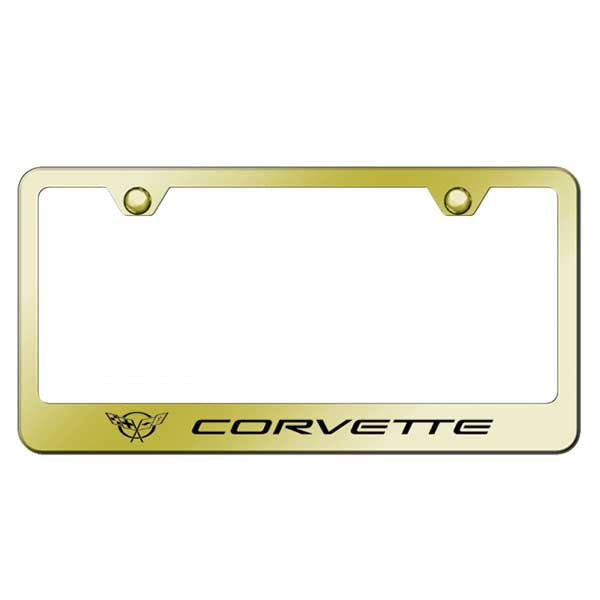 Corvette C5 Stainless Steel Frame - Laser Etched Gold