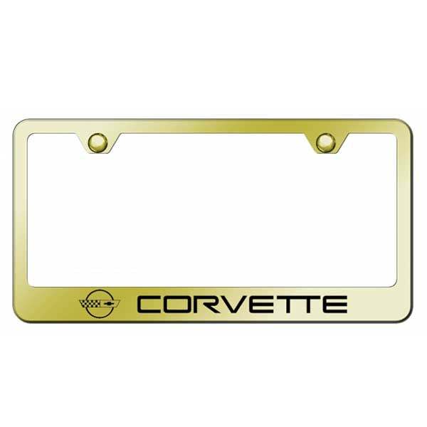 Corvette C4 Stainless Steel Frame - Laser Etched Gold