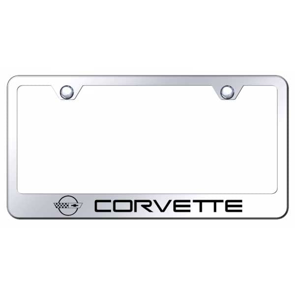 Corvette C4 Stainless Steel Frame - Laser Etched Mirrored