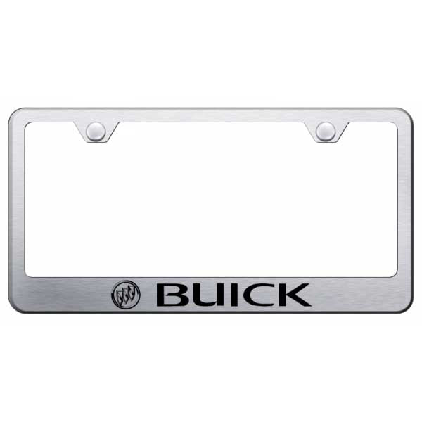 Gray Buick Stainless Steel Frame - Laser Etched Brushed