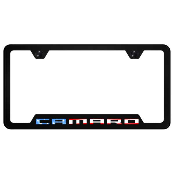 Camaro Flag PC Notched Frame - UV Print on Black