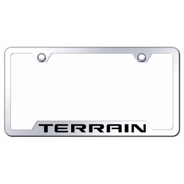 Light Gray Terrain Cut-Out Frame - Laser Etched Mirrored