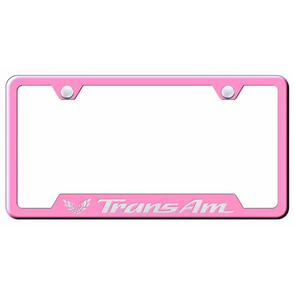 Plum Trans Am Cut-Out Frame - Laser Etched Pink