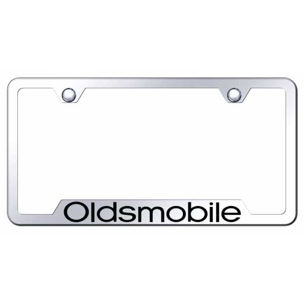 Light Gray Oldsmobile Cut-Out Frame - Laser Etched Mirrored