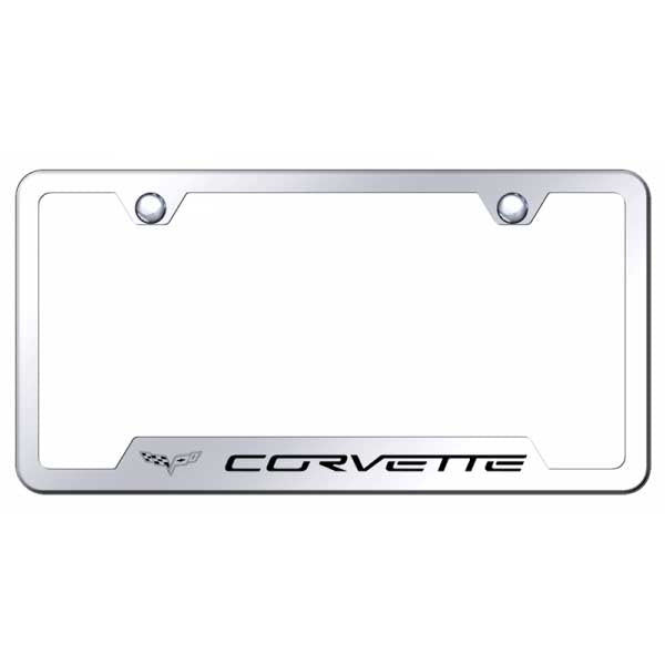 Light Gray Corvette C6 Cut-Out Frame - Laser Etched Mirrored