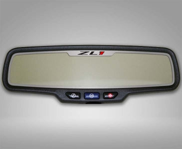 2012-2013 Camaro ZL1 - Rear View Mirror Trim 'ZL1' Rectangle mirror w/sensor - Brushed Stainless Steel