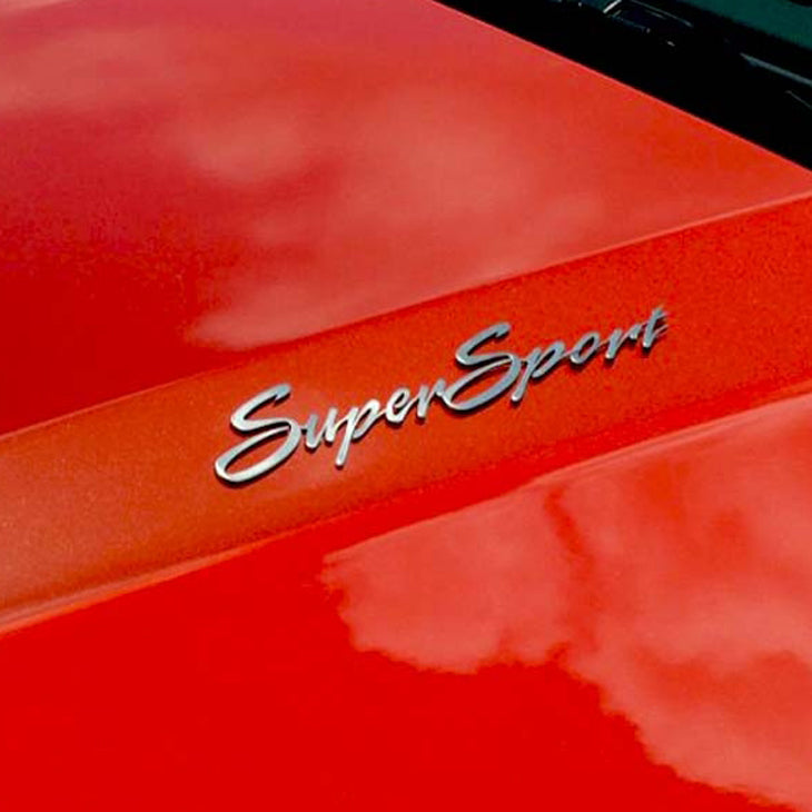 Firebrick Camaro SS - SuperSport Emblems 2Pc - Polished Stainless Steel