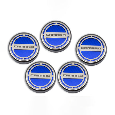Light Gray 2010-2022 Camaro - Engine Fluid Cap Covers CAMARO Style 5Pc - V6