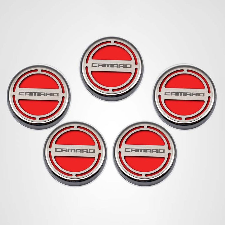 Lavender 2010-2022 Camaro - Engine Fluid Cap Covers CAMARO Style 5Pc - V6