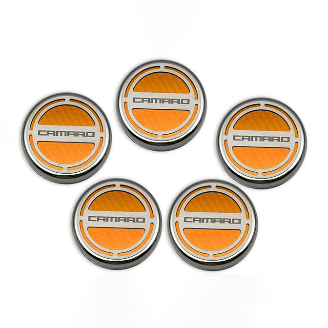Light Gray 2010-2022 Camaro - Engine Fluid Cap Covers CAMARO Style 5Pc - V6