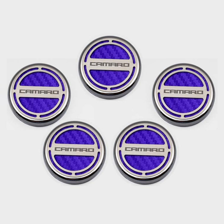 Lavender 2010-2022 Camaro - Engine Fluid Cap Covers CAMARO Style 5Pc - V6
