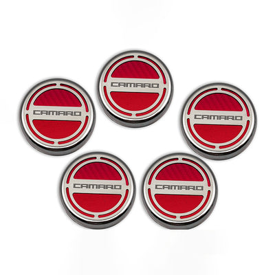 Light Gray 2010-2022 Camaro - Engine Fluid Cap Covers CAMARO Style 5Pc - V6