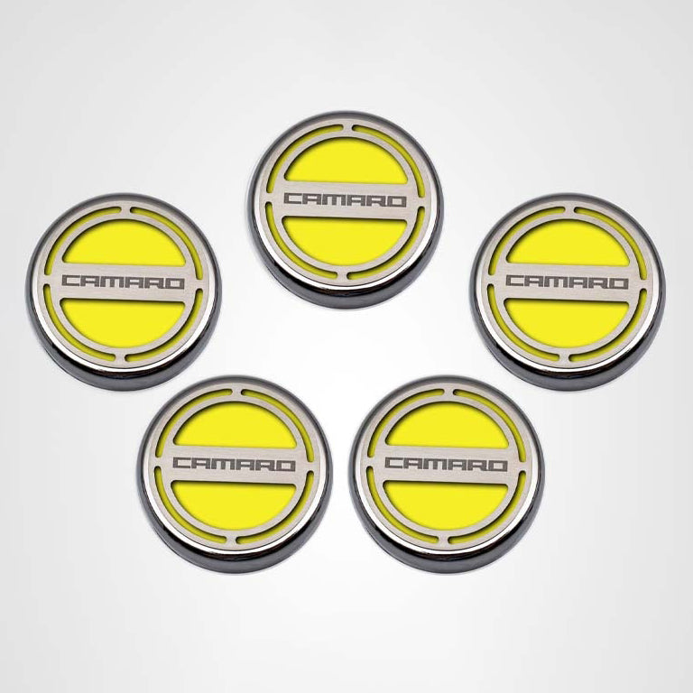 Lavender 2010-2022 Camaro - Engine Fluid Cap Covers CAMARO Style 5Pc - V6