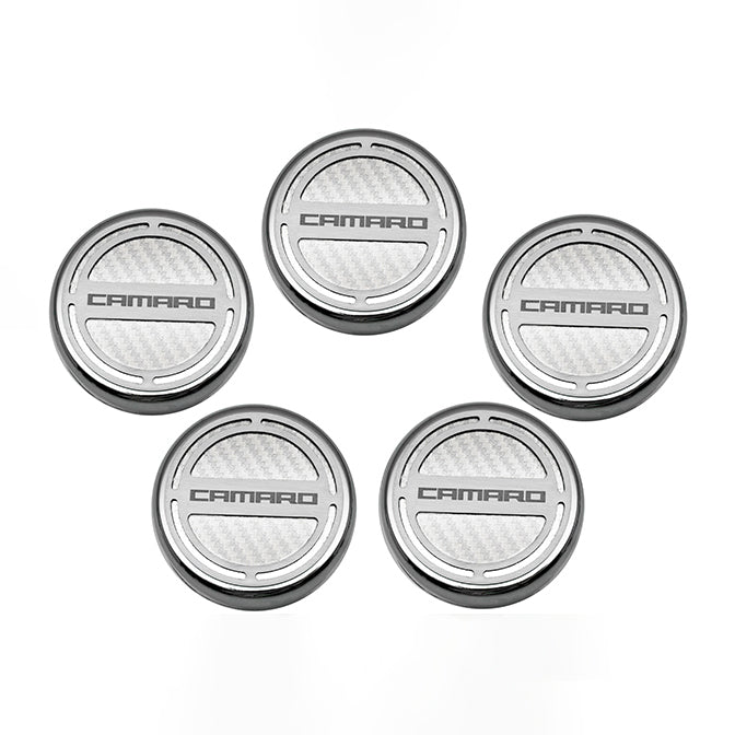 Light Gray 2010-2022 Camaro - Engine Fluid Cap Covers CAMARO Style 5Pc - V8