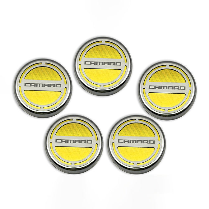 Light Gray 2010-2022 Camaro - Engine Fluid Cap Covers CAMARO Style 5Pc - V6