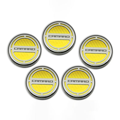 Light Gray 2010-2022 Camaro - Engine Fluid Cap Covers CAMARO Style 5Pc - V6
