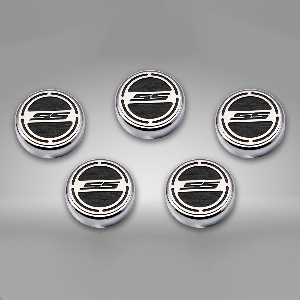Dark Gray 2010-2022 Camaro SS - Engine Fluid Cap Covers SS Style Automatic 5Pc