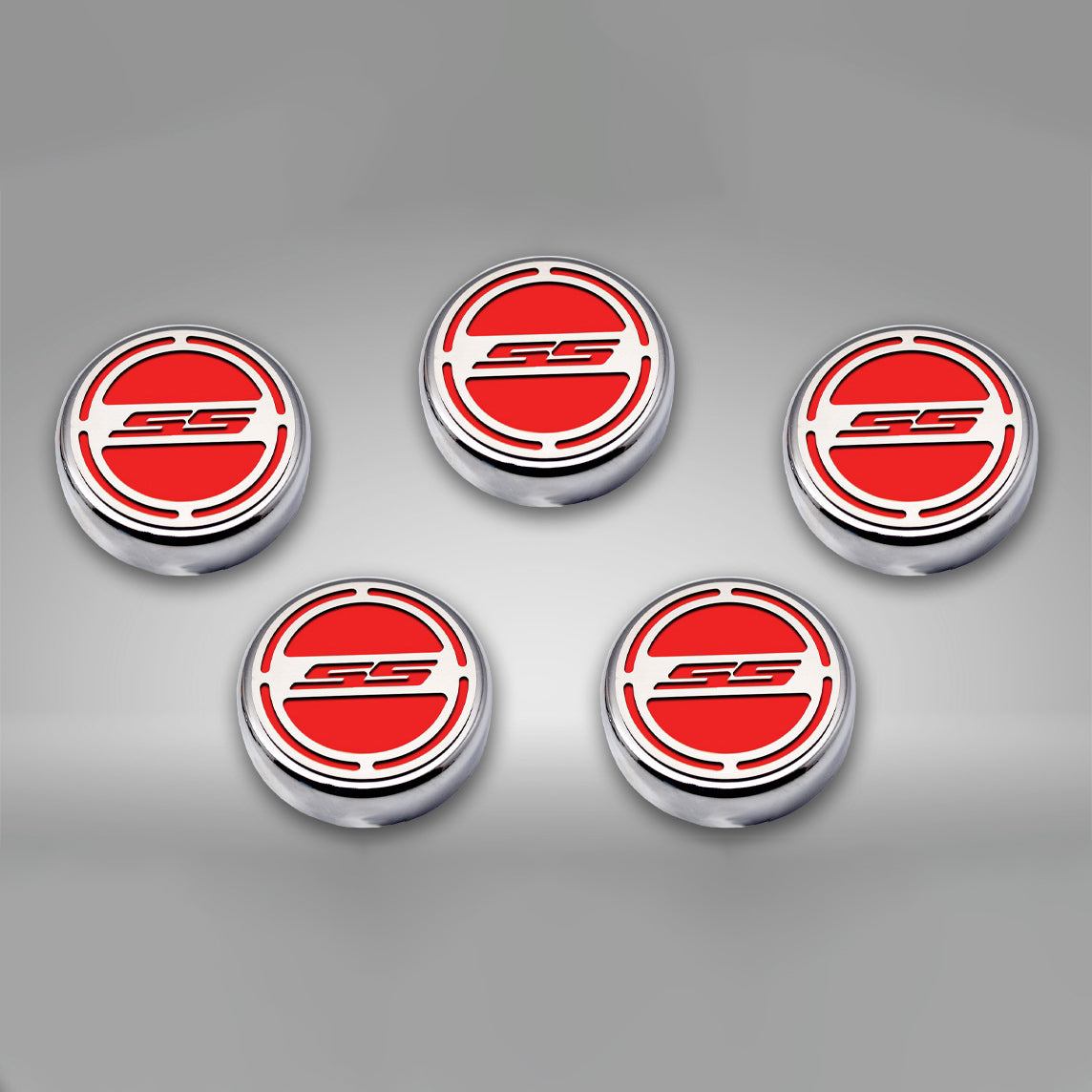Dark Gray 2010-2022 Camaro SS - Engine Fluid Cap Covers SS Style Automatic 5Pc