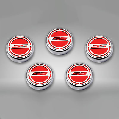 Dark Gray 2010-2022 Camaro SS - Engine Fluid Cap Covers SS Style Automatic 5Pc
