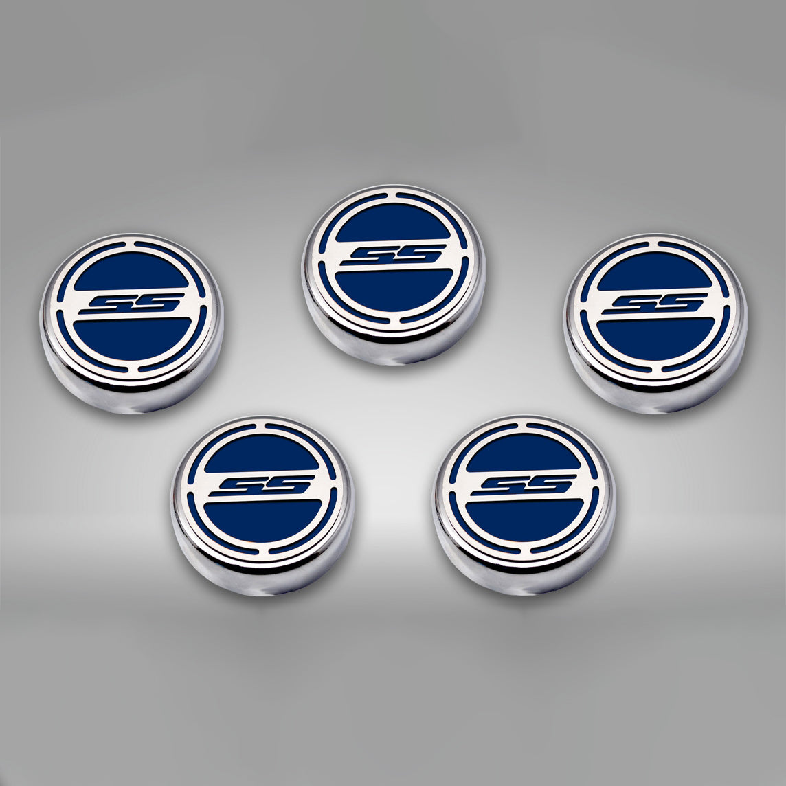 Dark Gray 2010-2022 Camaro SS - Engine Fluid Cap Covers SS Style Automatic 5Pc