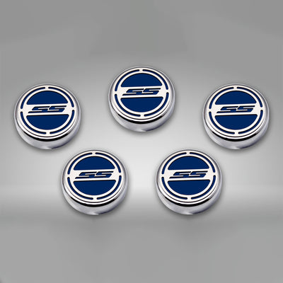 Dark Gray 2010-2022 Camaro SS - Engine Fluid Cap Covers SS Style Automatic 5Pc