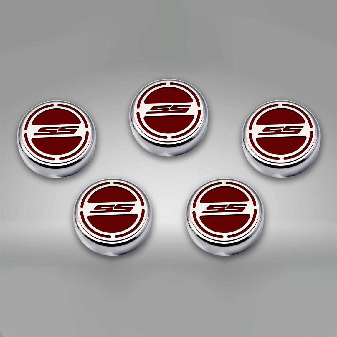Dark Gray 2010-2022 Camaro SS - Engine Fluid Cap Covers SS Style Automatic 5Pc