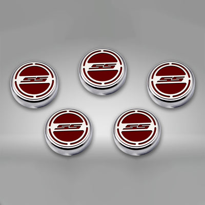 Dark Gray 2010-2022 Camaro SS - Engine Fluid Cap Covers SS Style Automatic 5Pc