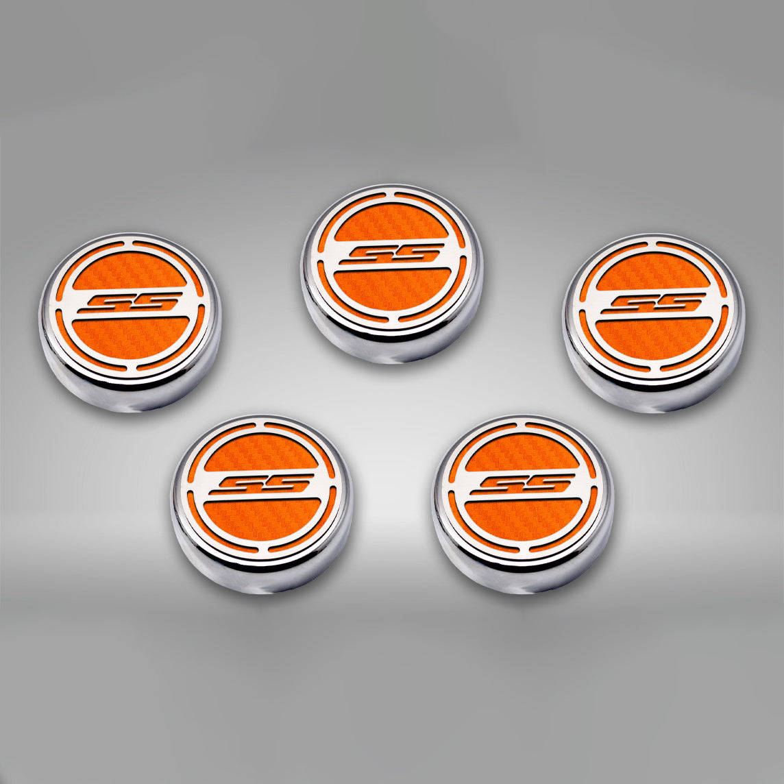 Dark Gray 2010-2022 Camaro SS - Engine Fluid Cap Covers SS Style Automatic 5Pc